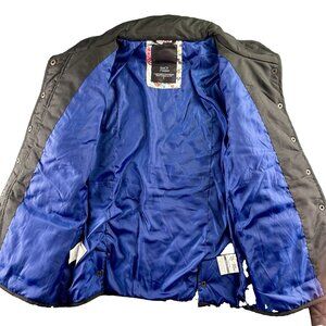 EMOI By EMONITE Quilted Jacket Size Small Black Front Pockets Snaps Double Vents
